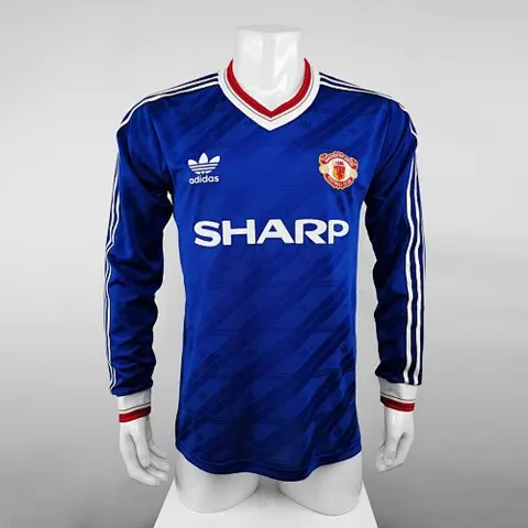 Retro MNU away blue long sleeves player version 86_88