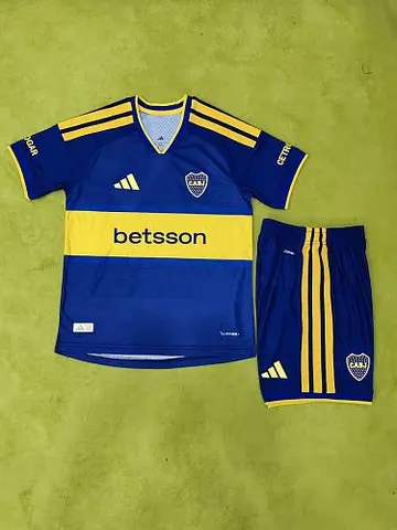 2026/27 Boca Juniors Home Player Version Kids Kit Soccer Jersey Size 16-28