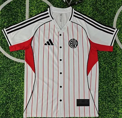 25-26 River Plate white baseball jersey