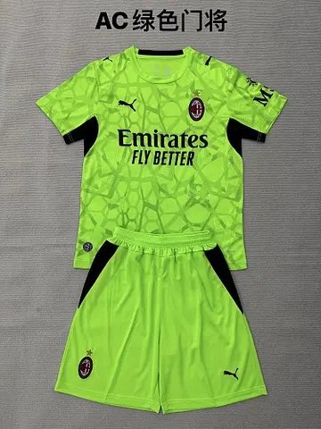2026/27 AC Milan Green Goalkeeper Kids Kit Jersey Size 16-28