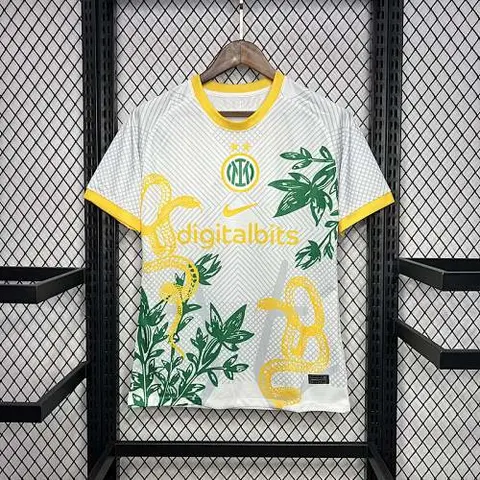 Maillot de football 23-24 INT blanc et jaune entraînement