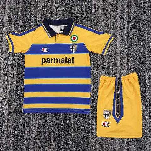 1999/00 Parma Calcio Home Retro Kids Kit Soccer Jersey 16-28