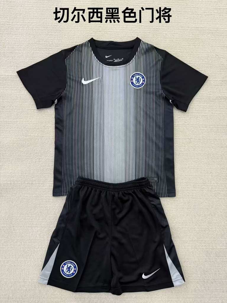 25 26 Chelsea goalkeeper adult kid kits 25 26 切尔西 黑色 守门员 成人套装、童装（16-2XL)