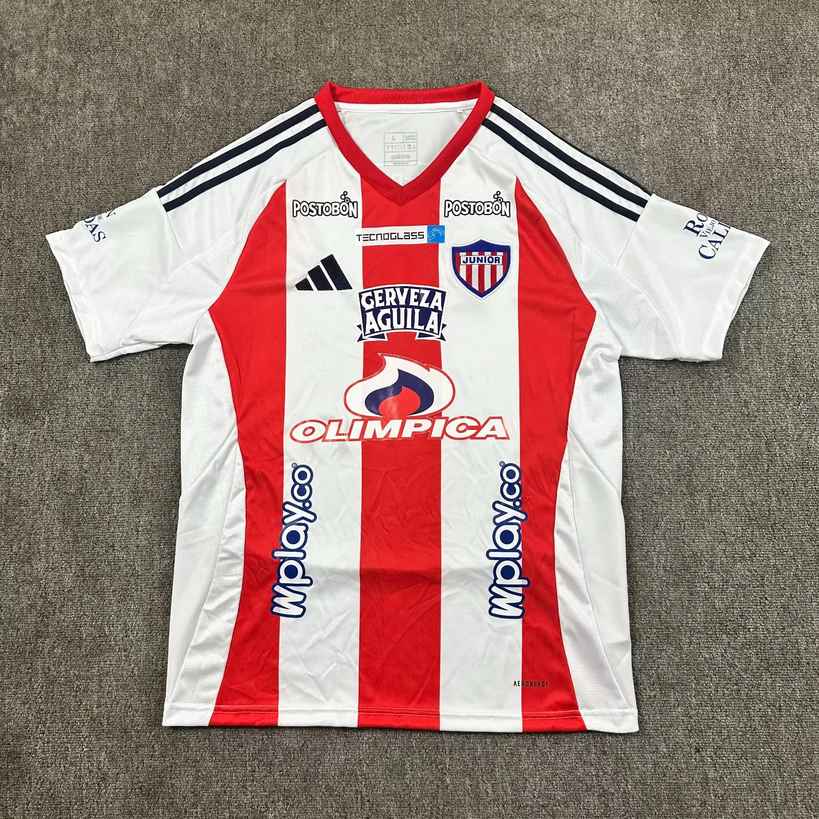 25 26 Club Junior FC home with sponsor size S-2XL 25 26 巴兰基亚鲨鱼 主场