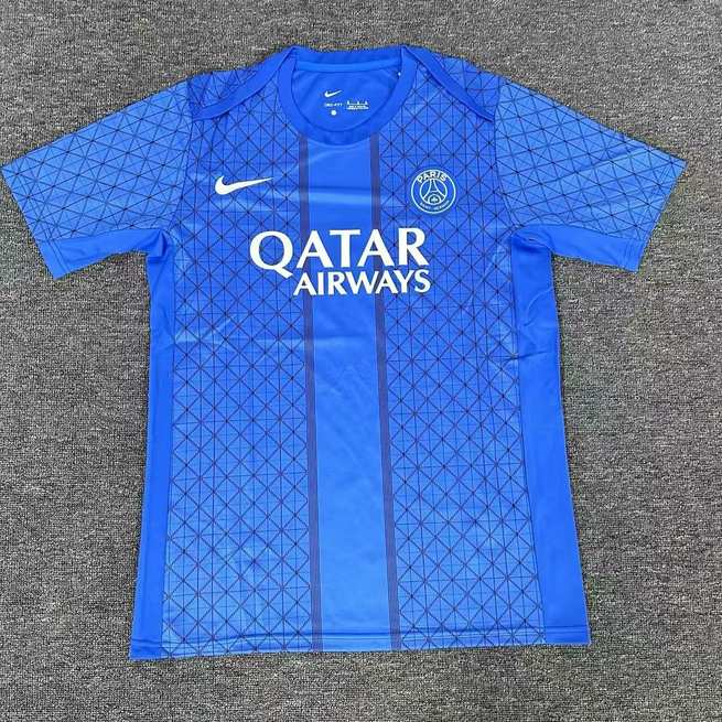 25 26 PSG Paris pre-match jersey 25 26 巴黎 赛前 训练服 彩蓝色