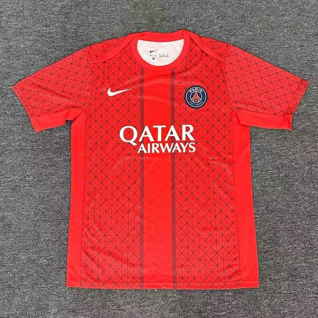 25 26 PSG Paris pre-match jersey 25 26 巴黎 赛前 训练服 红色