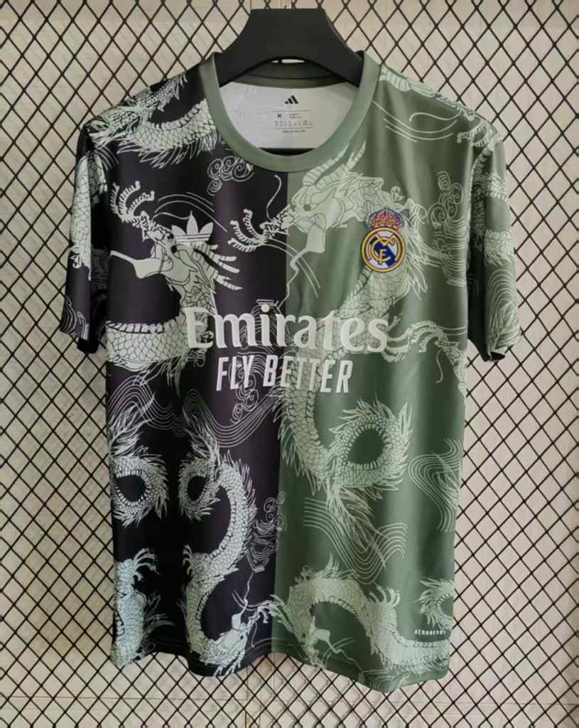 25 26 Real Madrid Army Green Dragon S-4XL 25 26 皇马 军绿龙 S-4XL