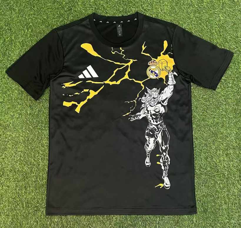 25 26 Real Madrid black 25 26 皇马 漫威 黑色