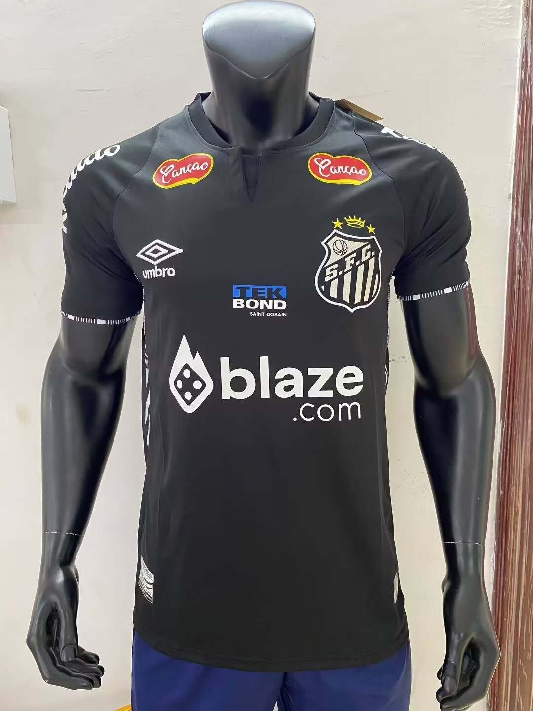 25 26 Santos black sponsors version 2025 桑托斯 黑色 赞助商版本 S-2XL