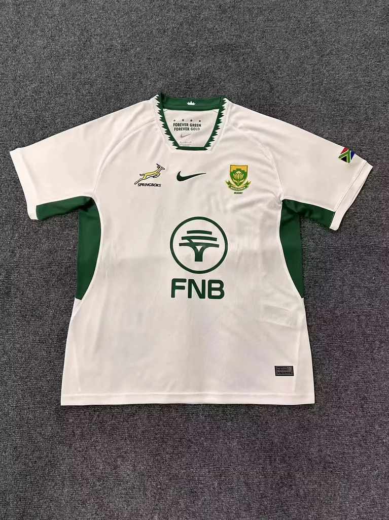25 26 South Africa away white Rugby jersey size S-4XL 25 26 南非 客场 橄榄球