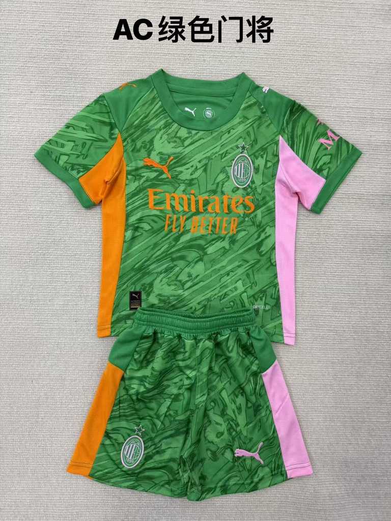 25 26 AC Milan Green Goalkeeper Set Adults, Kids (16-2XL) 25 26 AC米兰 绿色 门将 成人套装、