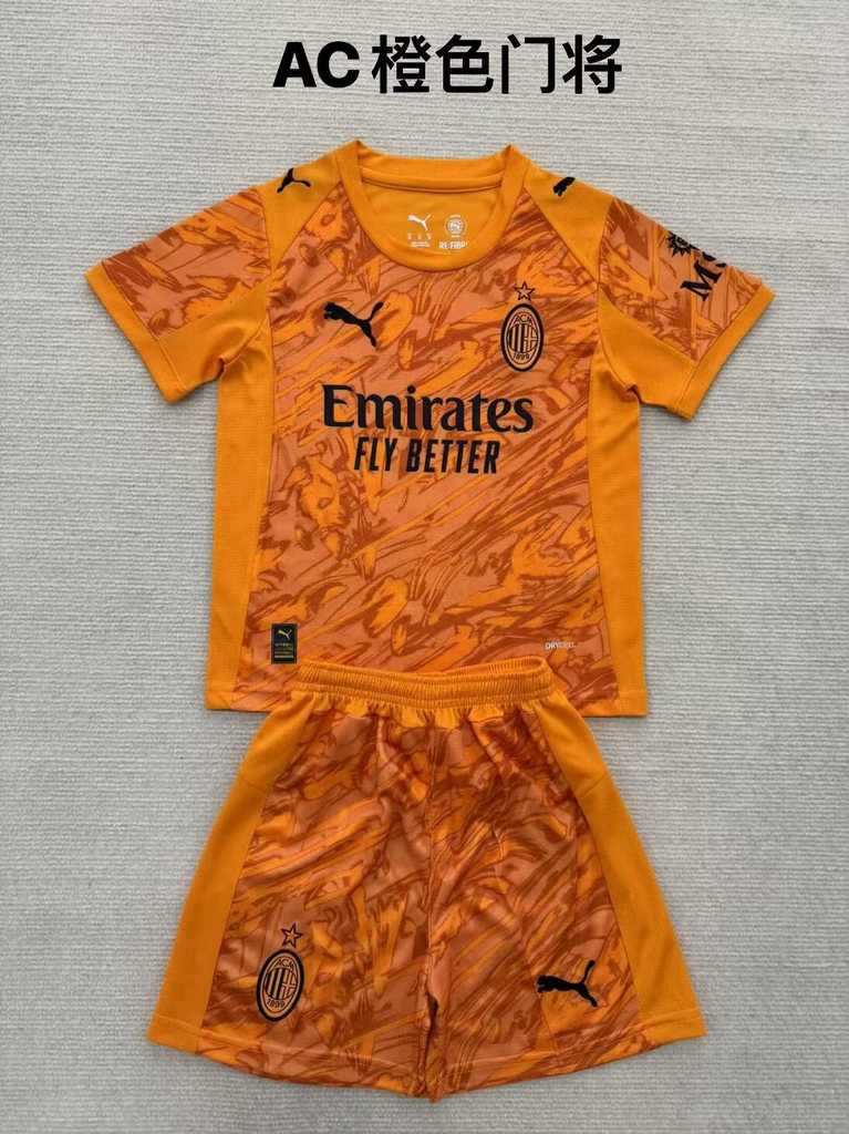 25 26 AC Milan Orange Goalkeeper Adult Set, Children's Set (16-2XL) 25 26 AC米兰 橙