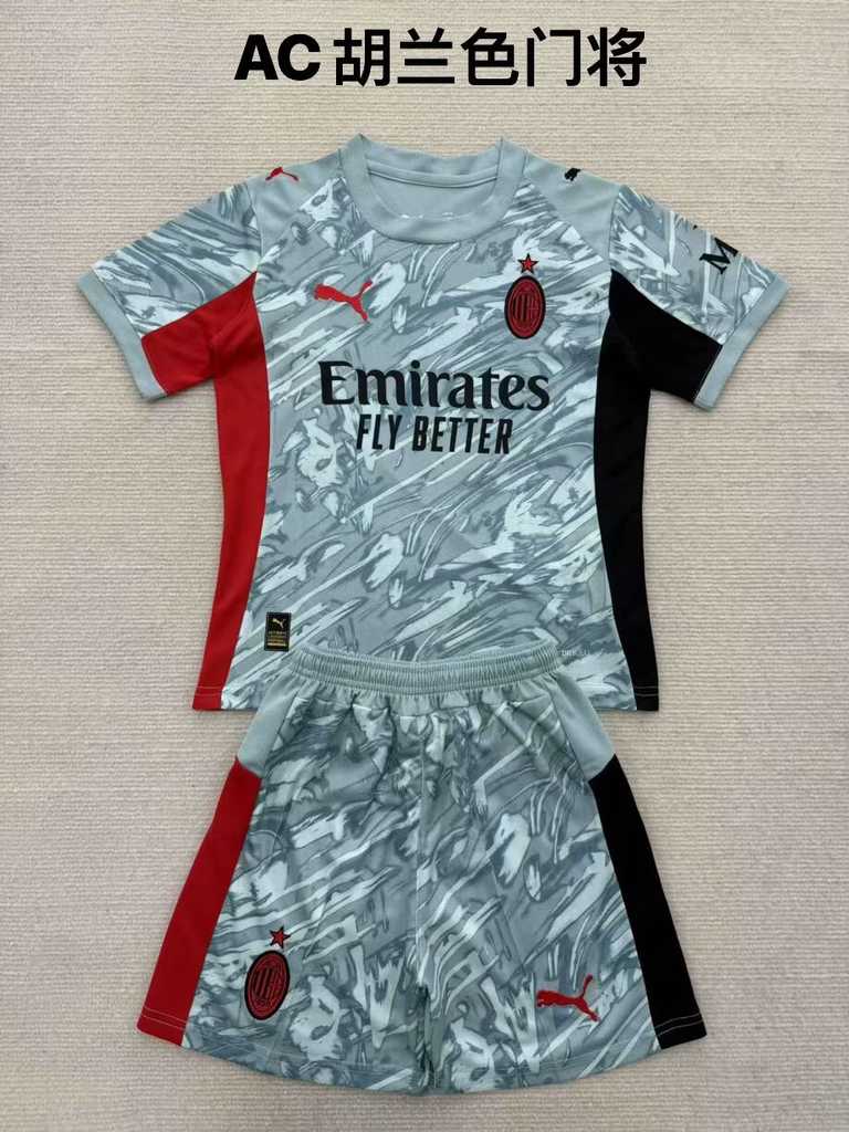 25 26 AC Milan goalkeeper adult suit, children's clothing (25 26 AC米兰 胡兰色 门将成人套装