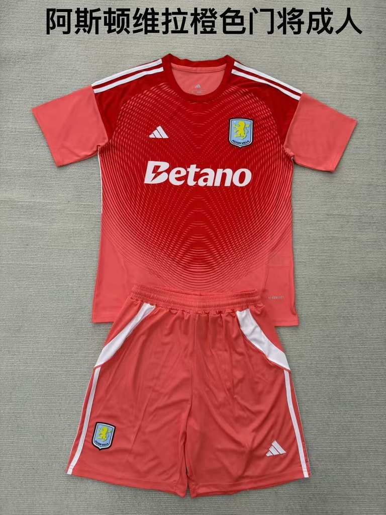 25 26 Aston Villa goalkeeper adult kits 25 26 阿斯顿维拉 橙色 门将 成人套装