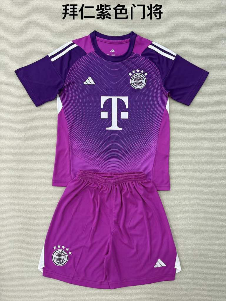 25 26 Bayern Munich Purple Goalkeeper Suit Adult and Children's (16-2X25 26 拜仁 紫