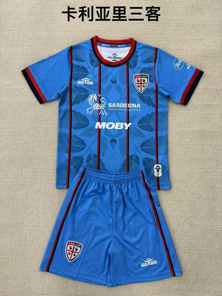 25 26 Cagliari third Away Adult Kits, Children's Clothing (16-2XL) 25 26 卡利亚里 二客