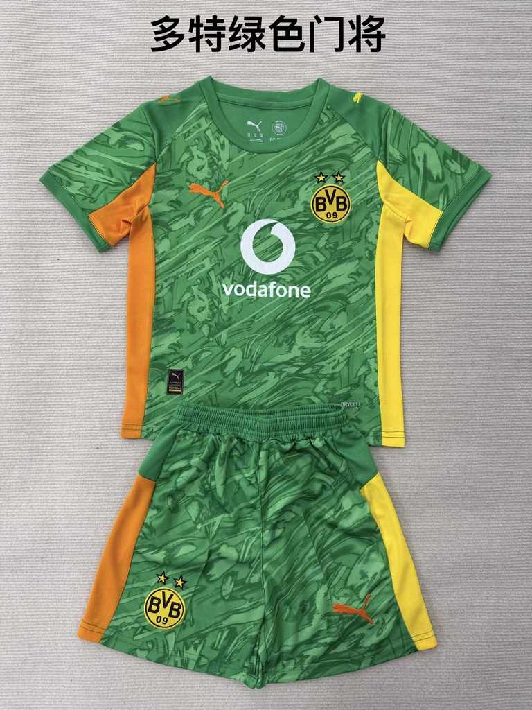 25 26 Dortmund Green Goalkeeper Set (Adult, Children's) (16-2XL) 25 26 多特蒙德 绿色 门