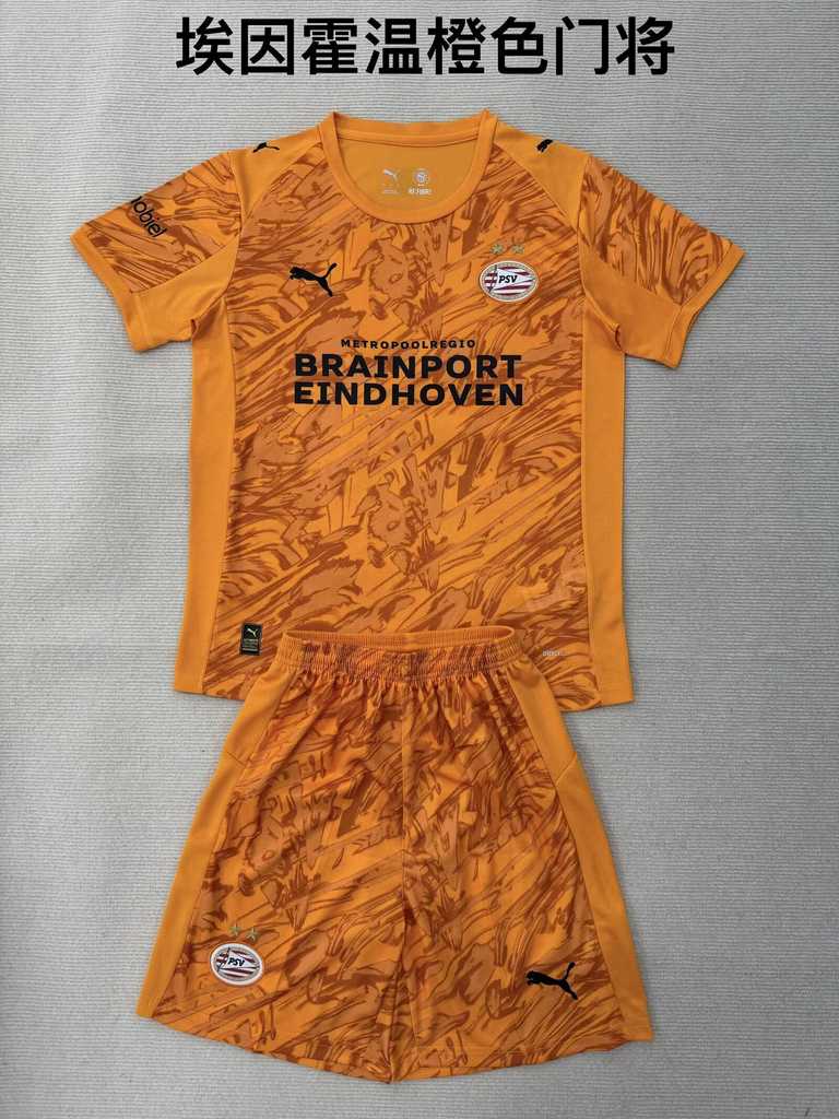 25 26 Eindhoven Orange Goalkeeper Adult Set, Children's Set (16-2XL)25 26 埃因霍温 橙