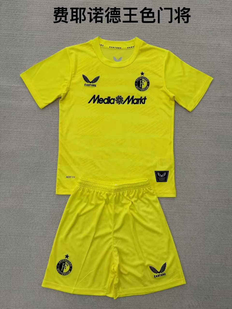25 26 Feyenoord yellow goalkeeper adult kit, children's kit (16-2XL)25 26 费耶诺德 黄