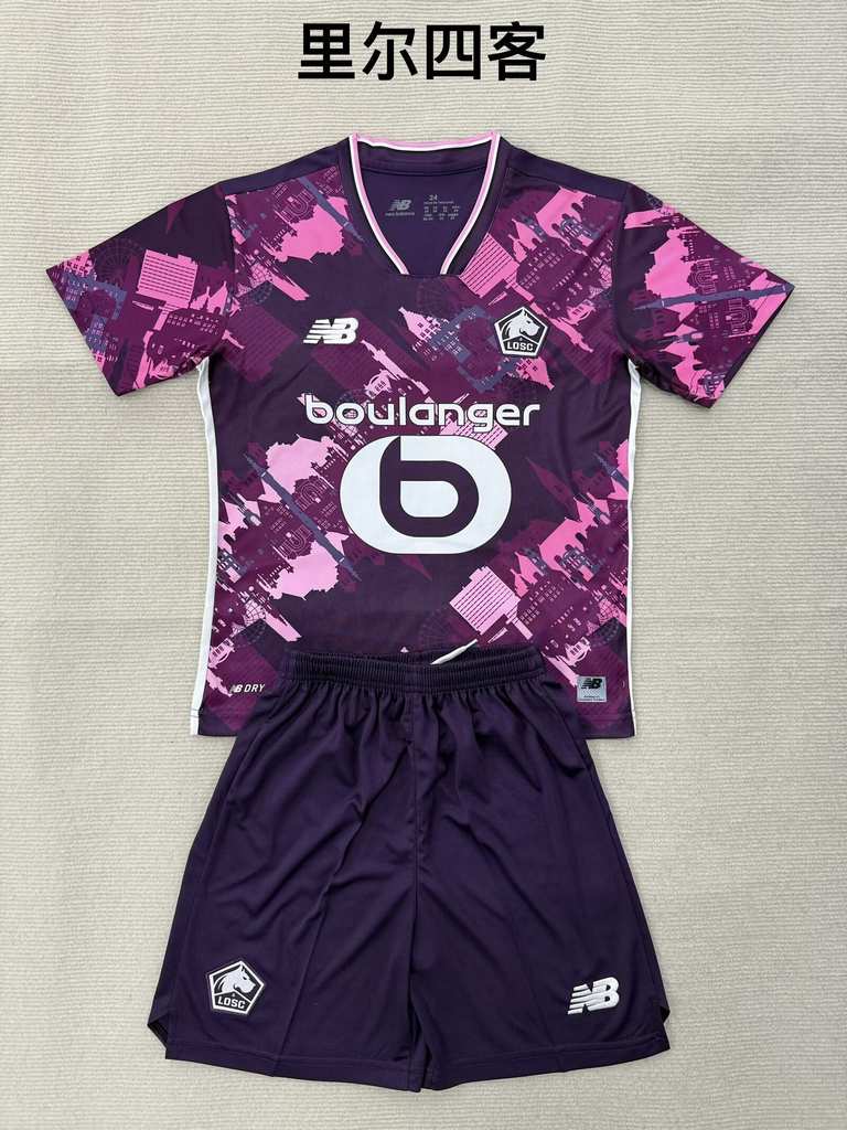 25 26 Lille 3 Away Adult Set, Children's Wear (16-2XL) 25 26 里尔 3 客场 成人套装、童装（16-