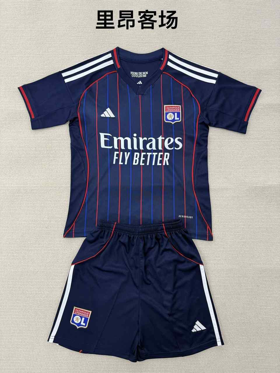 25 26 Lyon Away adult kid kits 25 26 里昂 客场 成人套装、童装（16-2XL)