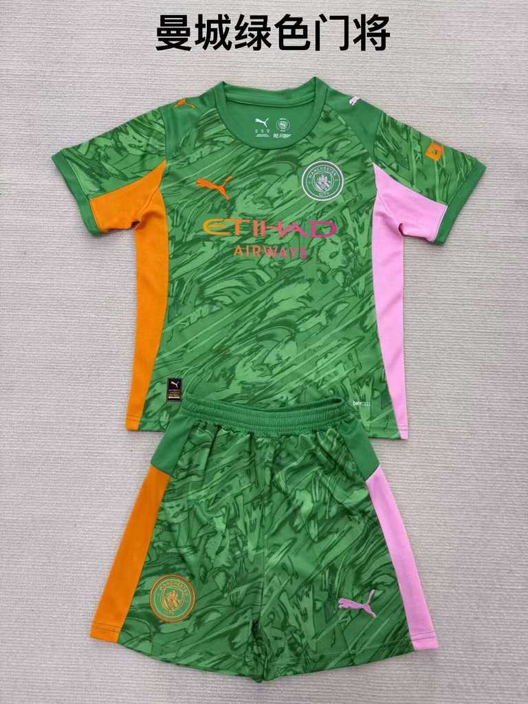 25 26 Manchester City Green Goalkeeper Set Adults, Children's Clothing25 26 曼城 绿