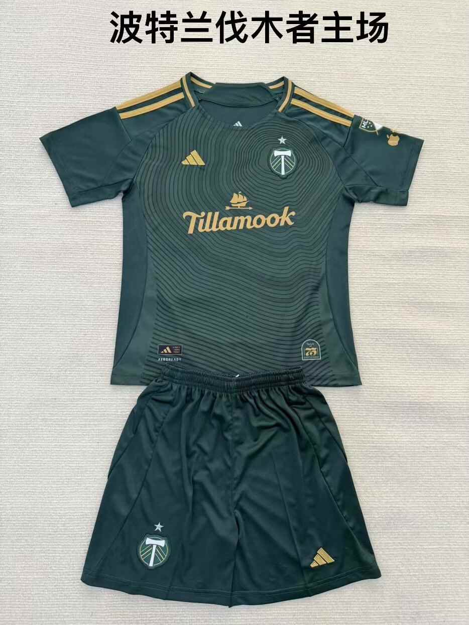 25 26 Portland Timbers Home Suit for Adults, Kids (16-2XL) 25 26 波特兰伐木者 主场 成人套装、