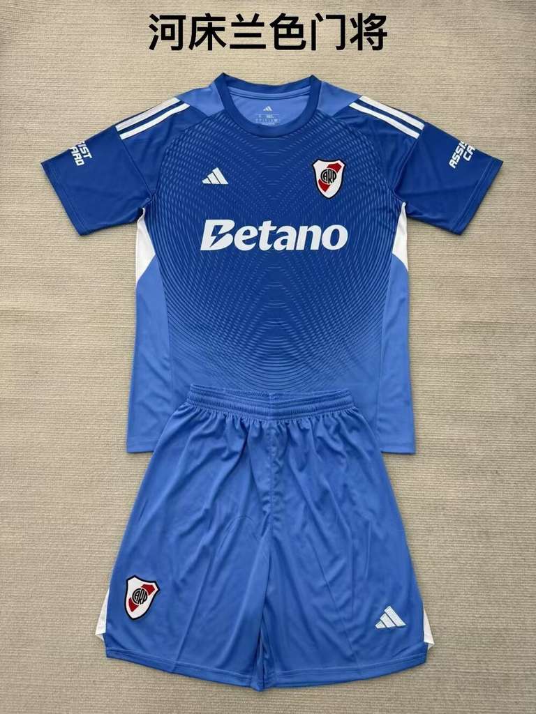 25 26 River Plate Blue Goalkeeper Adult Set, Kids Set (16-2XL) 25 26 河床 蓝色 门将 成人