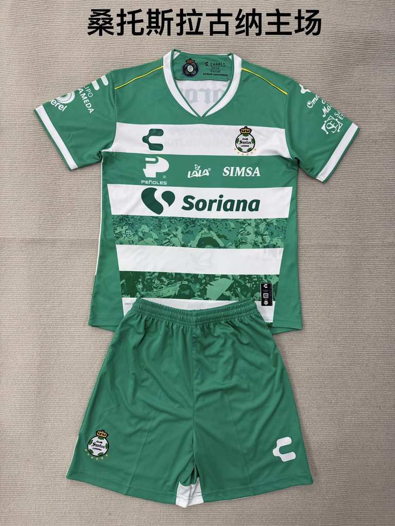 25 26 Santos Laguna home adult kid kits 25 26 桑托斯拉古纳 主场 成人套装、童装（16-2XL)