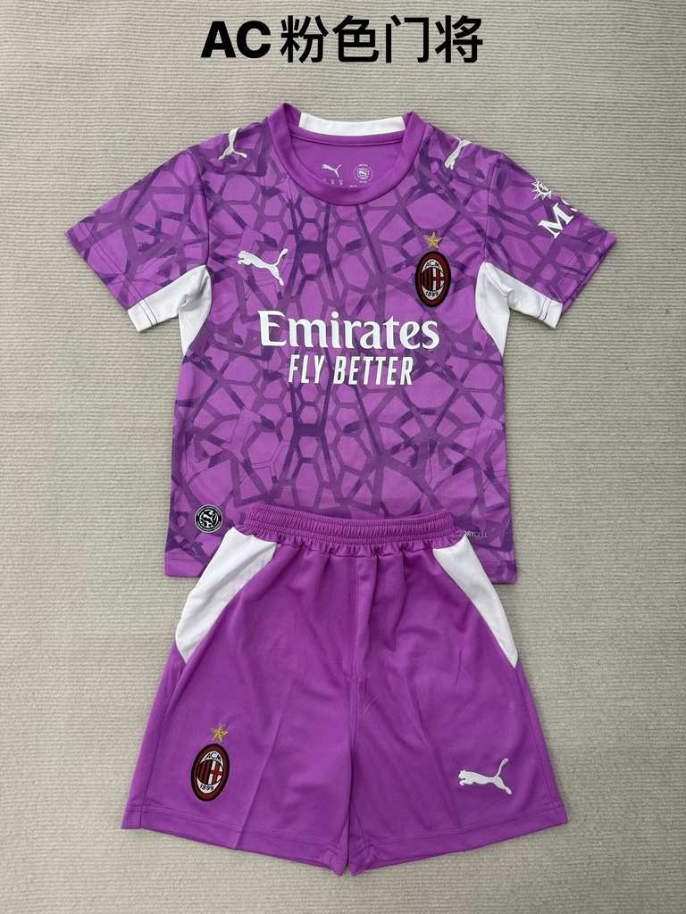 26 27 AC Milan Pink Goalkeeper Adult Set, Children's Wear (16-2XL) 26 27 AC米兰 粉色