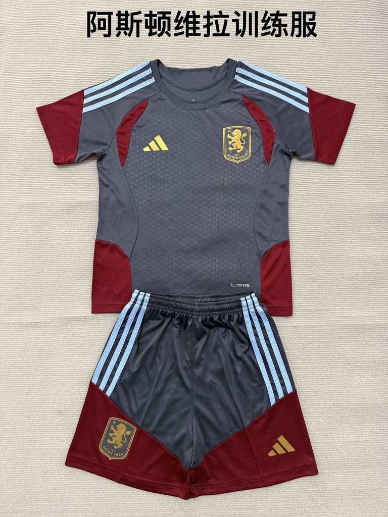 26 27 Aston Villa training suit adult set, children's set (16-2XL) 26 27 阿斯顿维拉 训