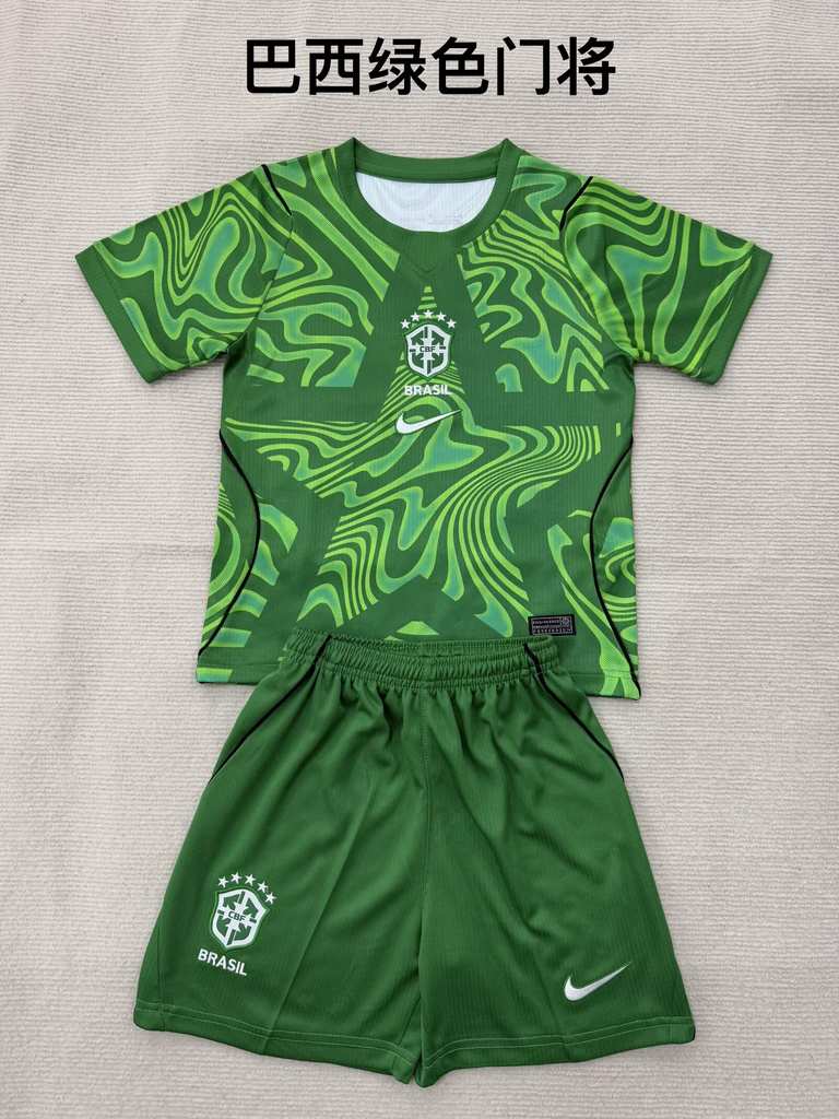 26 27 Brazil Green Goalkeeper Adult Set, Children's Clothing (16-2XL) 26 27 巴西 绿