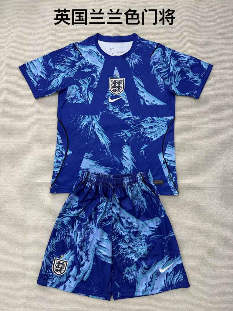 26 27 England blue adult kid kits 26 27 英格兰 兰色门将 成人套装、童装（16-2XL)