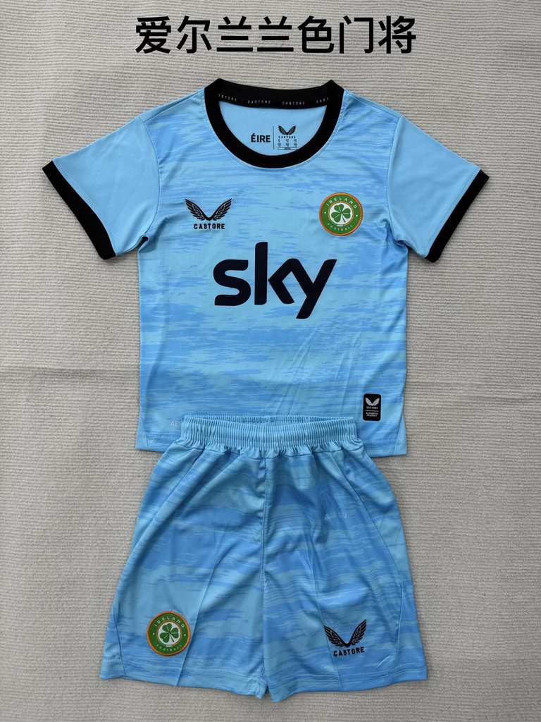 26 27 Ireland Blue Goalkeeper Kit Adult Set Kids Set (16–2XL) 26 27 爱尔兰 兰色 门将 成人