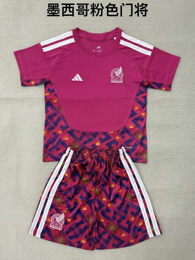 26 27 Mexico Pink Goalkeeper Adult Set, Children's Wear (16-2XL) 26 27 墨西哥 粉色 门将