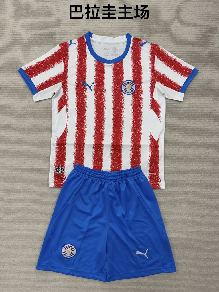 26 27 Paraguay Home Adult Set, Children's Wear (16-2XL) 26 27 巴拉圭 主场 成人套装、童装（16-