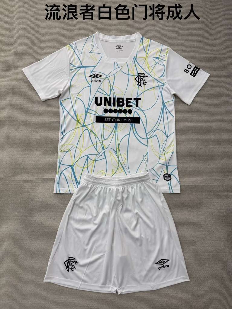 26 27 Rangers white goalkeeper adult kits 26 27 流浪者 白色 门将 成人套装