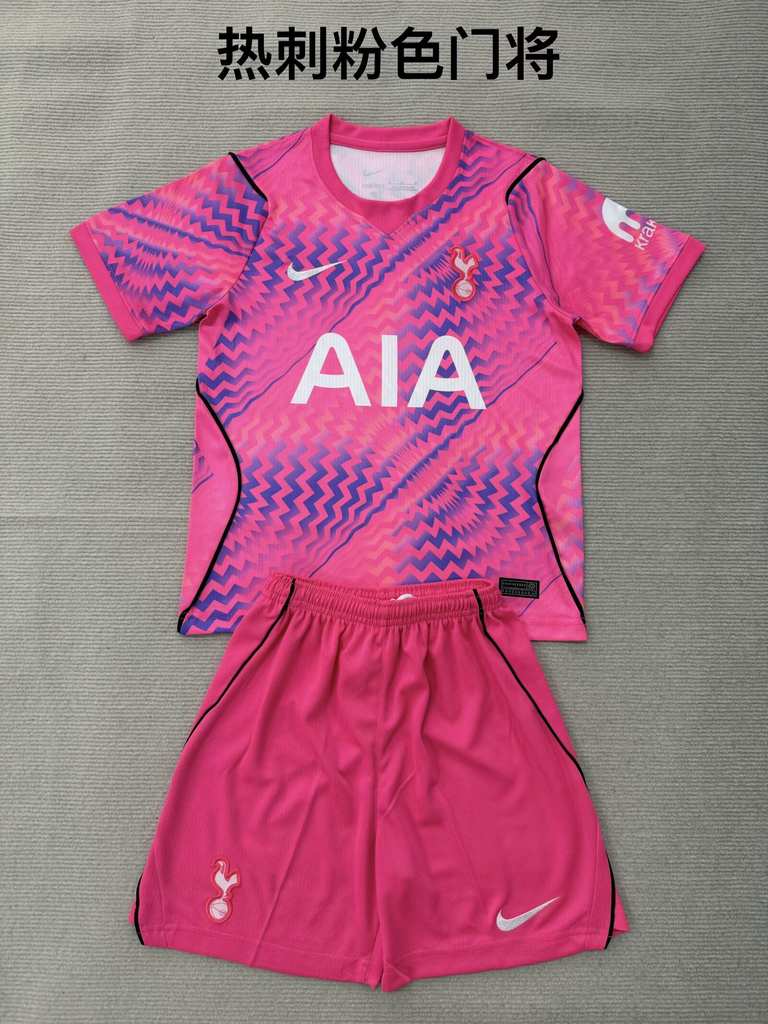 26 27 Tottenham Pink Goalkeeper Adult Set, Children's Wear (16-2XL) 26 27 热刺 粉色门