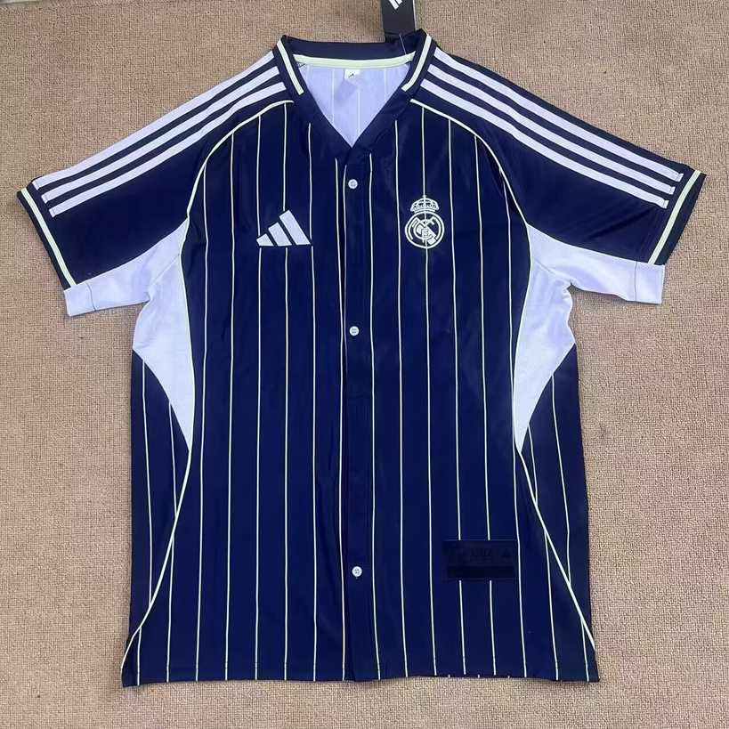 25 26 Real Madrid baseball Jersey blue S-4XL 25 26 皇马 棒球服 蓝色 S-4XL