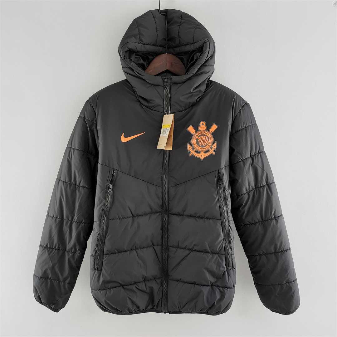 2022 Corinthians Cotton Jacket Black Orange Logo