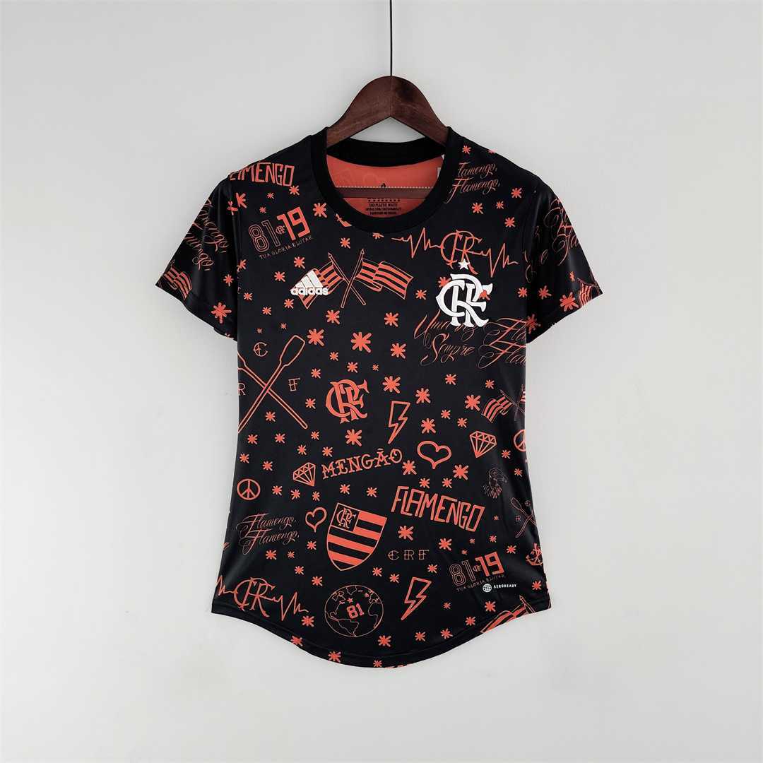 22-23 Flamengo Pre-match Black Red woman