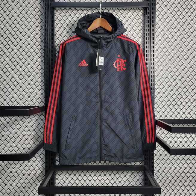 23-24 Windbreaker Flamengo dark gray with red logo