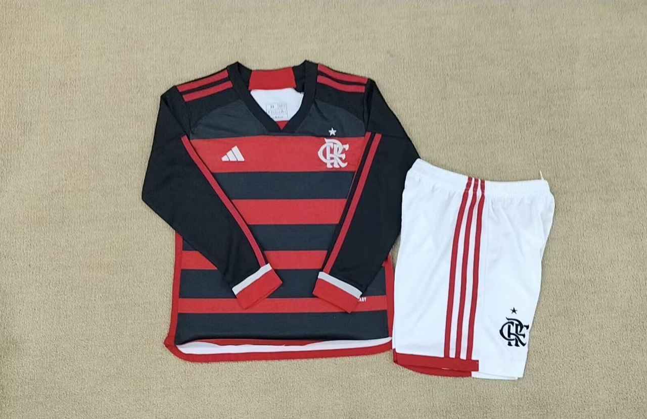 24-25 Flamengo home long sleeve kid kit