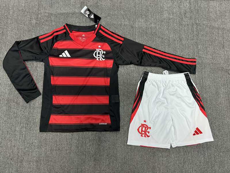 25-26 Flamengo home long sleeve kid kit
