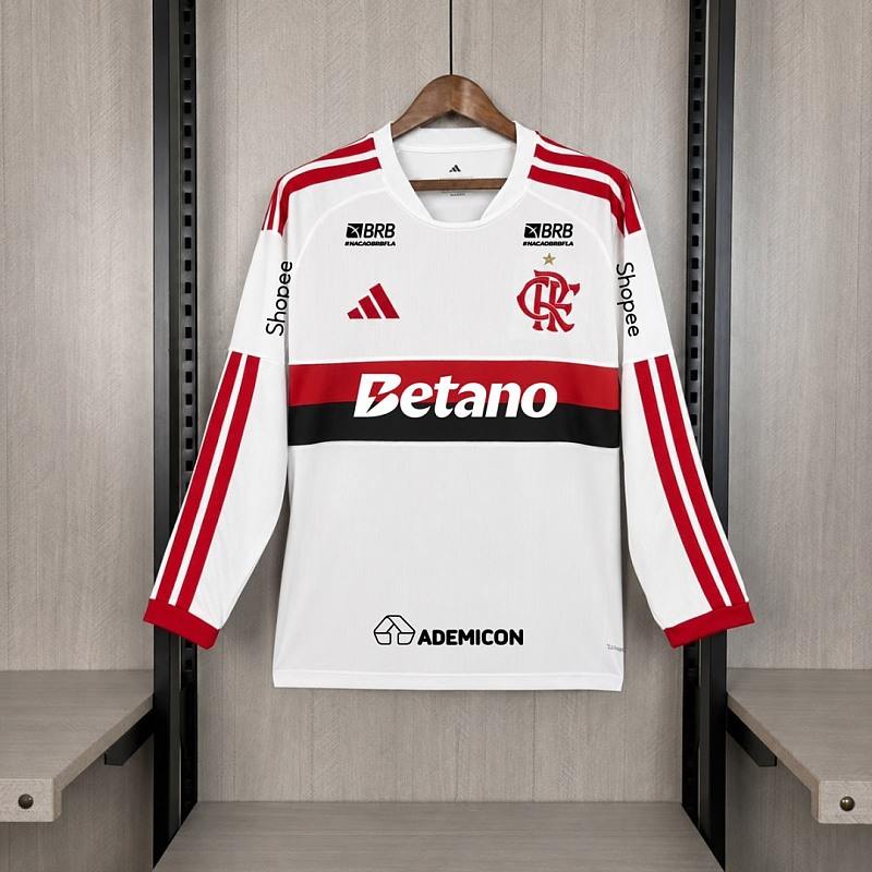 Maillot de football adulte Flamengo All Sponsors — 2026/27 · Extérieur · Manches longues · tailles S–4XL
