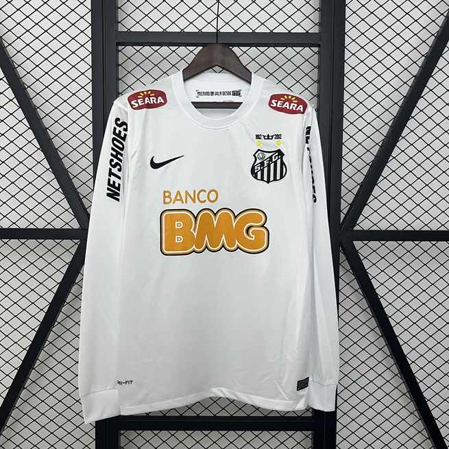 11-12 Santos Home Retro Long Sleeve soccer jersey