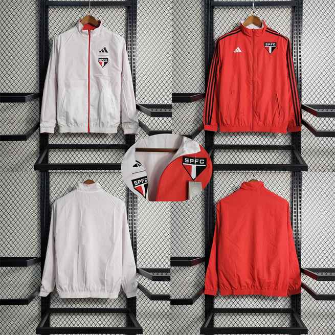 23-24 Sao Paulo white and red Double sided Windbreaker
