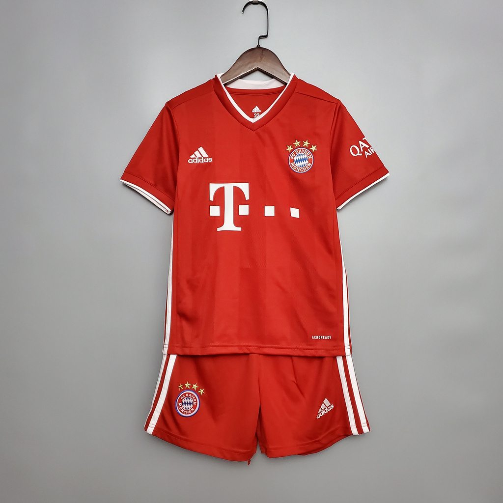 20-21 Ba_yern Mu_nich home red kids kit