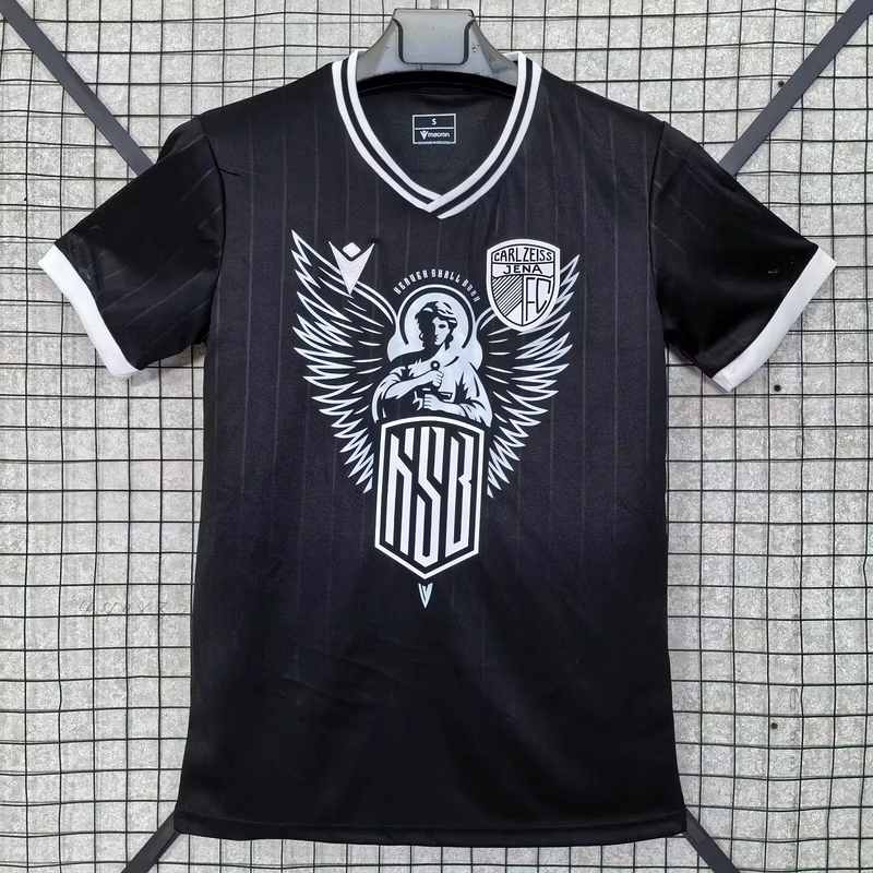 25-26 Carl Zeiss Jena Pre-Match Special black soccer jersey size S-2XL
