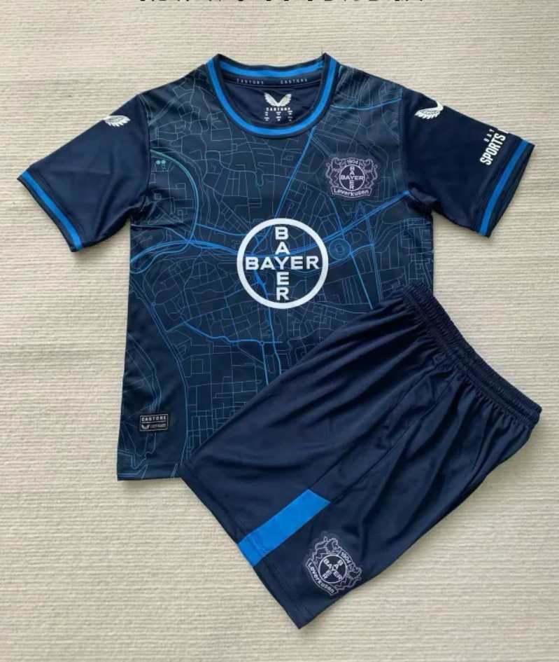 Ensemble de football enfant 23-24 Leverkusen bleu édition spéciale
